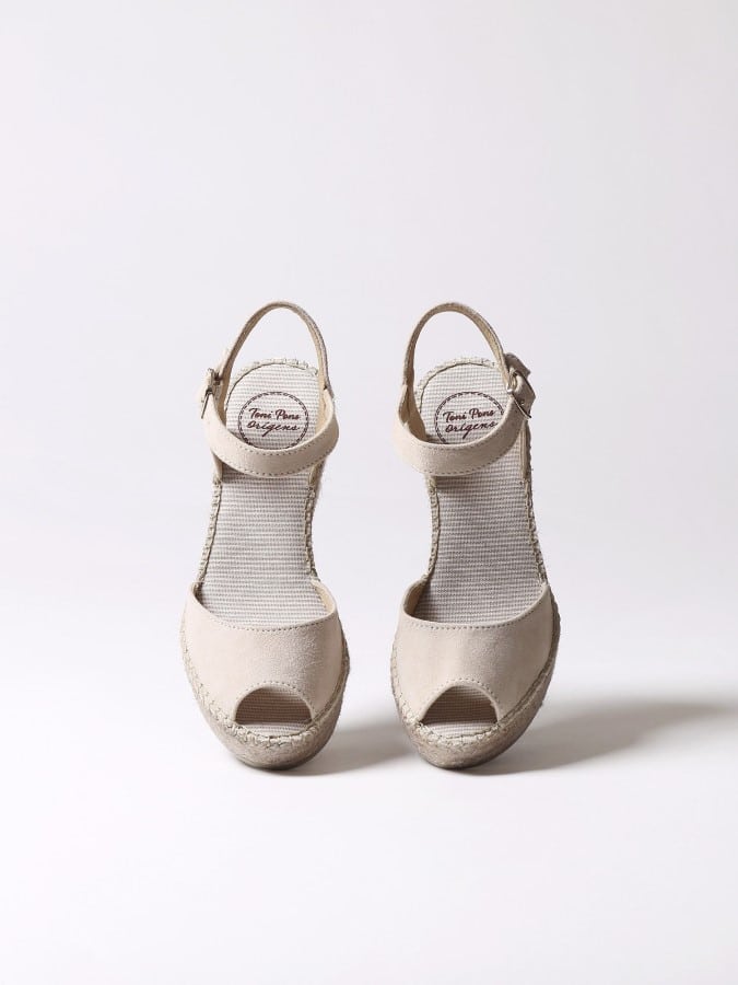 נעלי פלטפורמה LAURA בצבע חול, טוני פונס