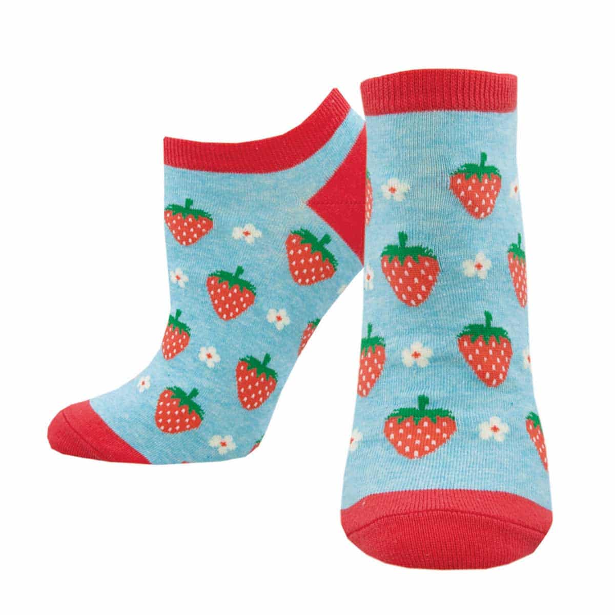 גרביים מעוצבים קצרים לנשים Strawberry floral